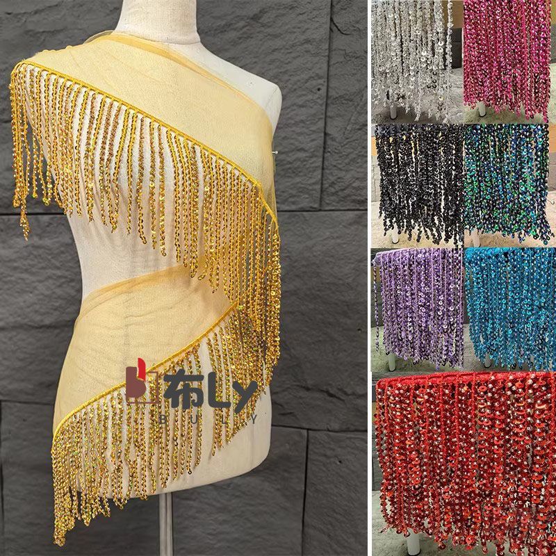 Ethnic Fashion Design - 15cm Beaded Sequin Tassel Fringe, Ethnic