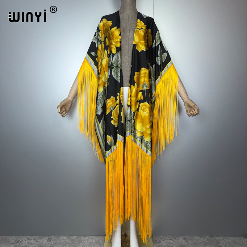 WINYI Africa kimono cover-ups  - Kaftan Women Boho 评论和价格
