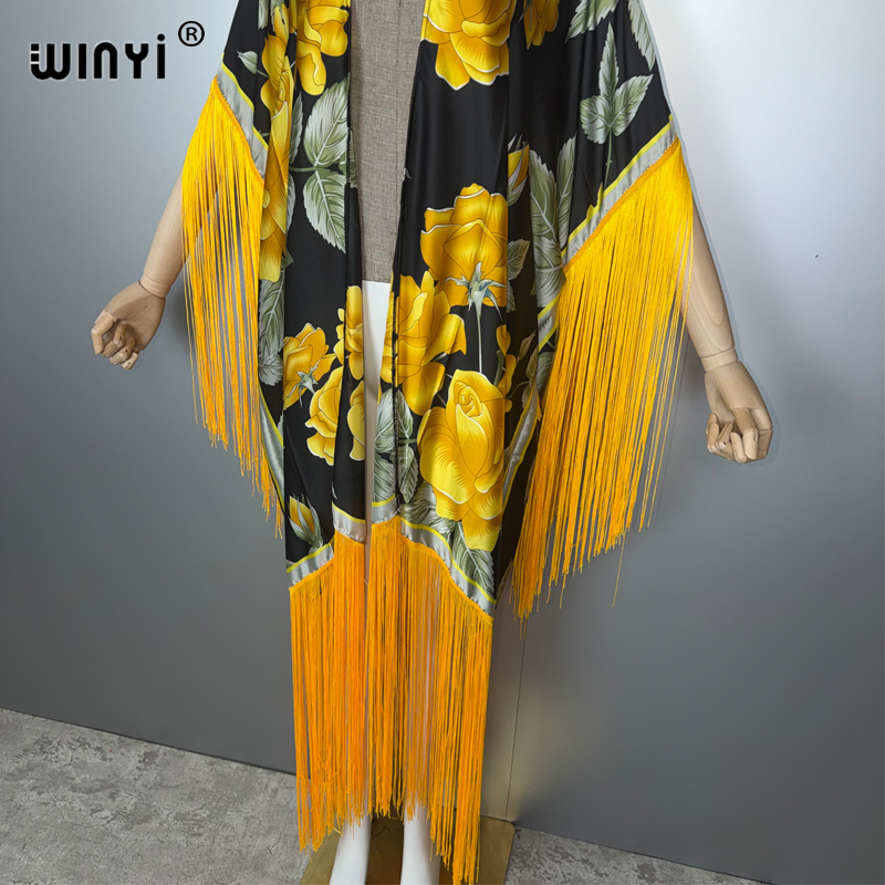 WINYI Africa kimono cover-ups  - Kaftan Women Boho 评论和价格