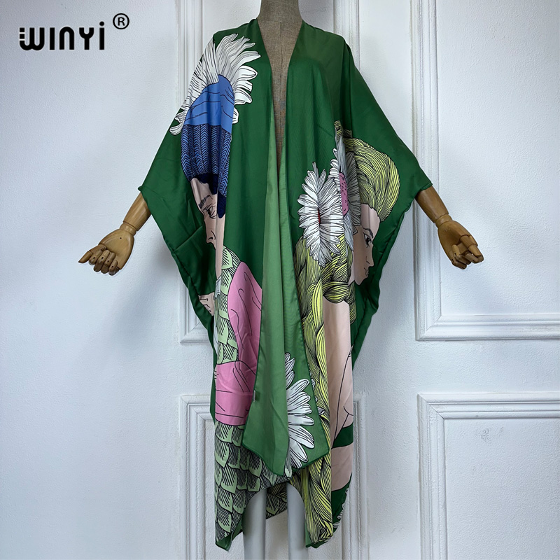 WINYI boho print Kimono sexy C - Kaftan Women Boho 评论和价格