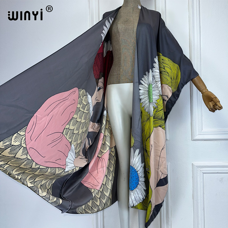 WINYI boho print Kimono sexy C - Kaftan Women Boho 评论和价格