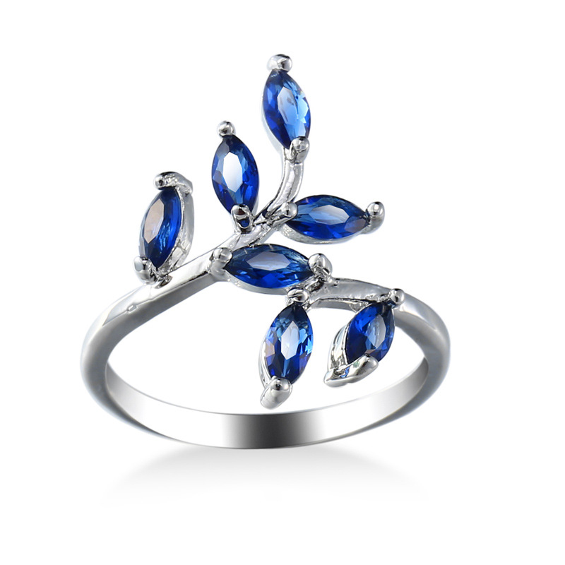 Pretty Blue Leaves Design Ring - Ethnic Fashion Design 评论和价格