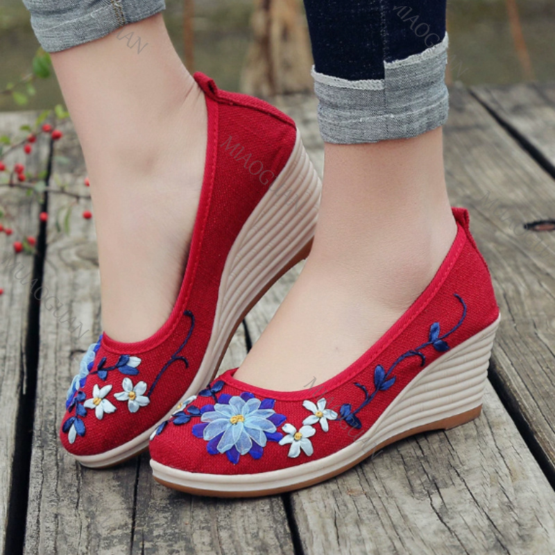 Embroidered Women Comfort Wedg - Ethnic And Fashion 评论和价格