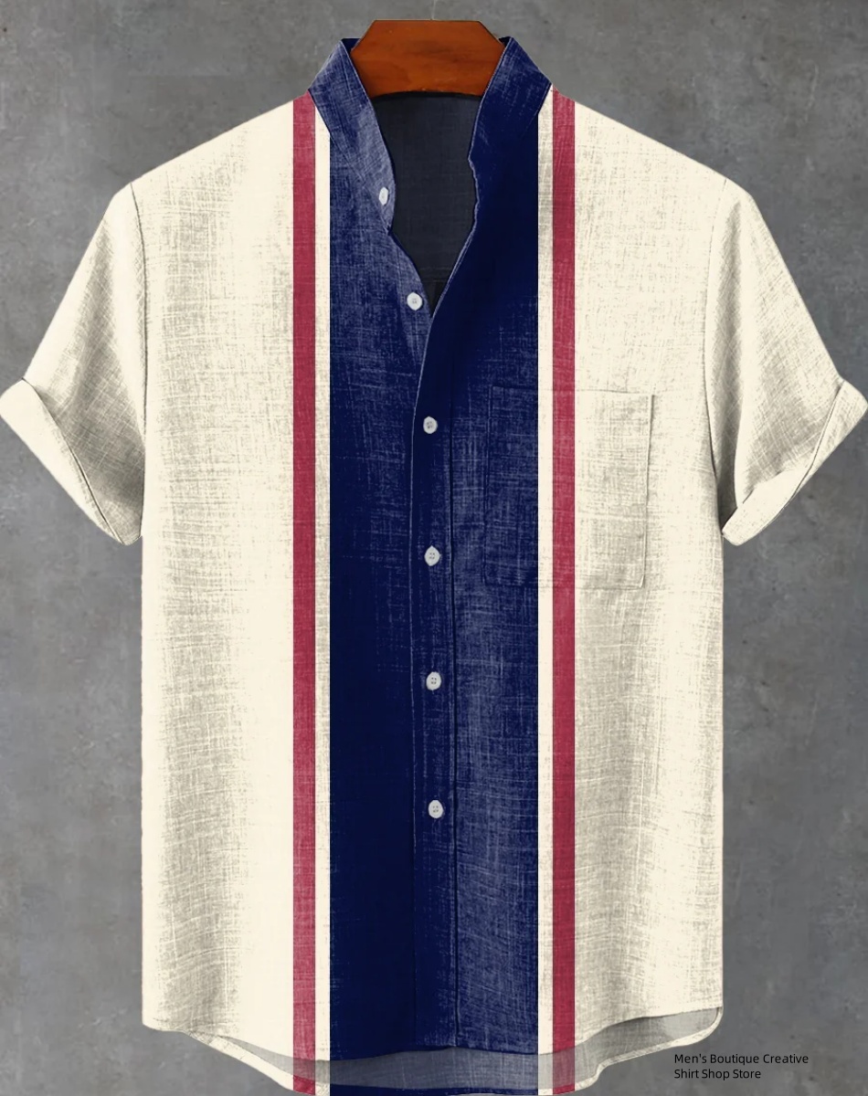 New Linen Men's 3D Ethnic Patt - Ethnic Fast Fashion 评论和价格