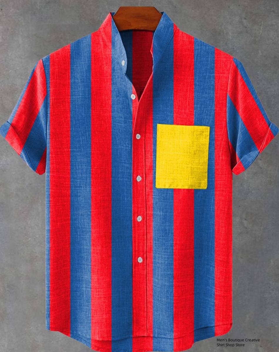New Linen Men's 3D Ethnic Patt - Ethnic Fast Fashion 评论和价格