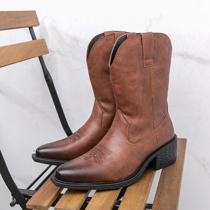 Men Boots Classic Embroidery W - Ethnic And Fashion 评论和价格