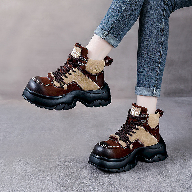 6cm Genuine Leather Wedge Fash - Ethnic And Fashion 评论和价格